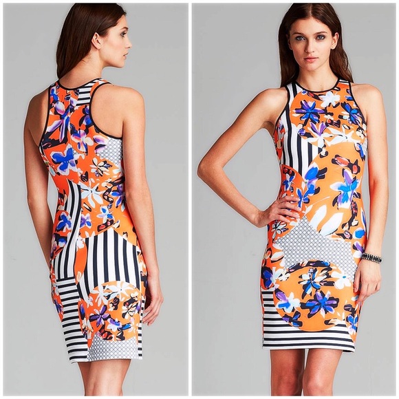 Clover Canyon Floral Discs Neoprene Dress S - Picture 2 of 16